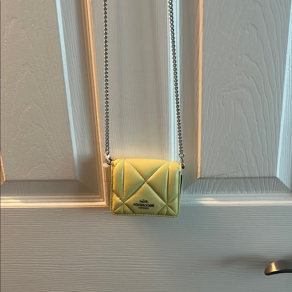 Coach Yellow Mini Quilted Bag with Chain Strap